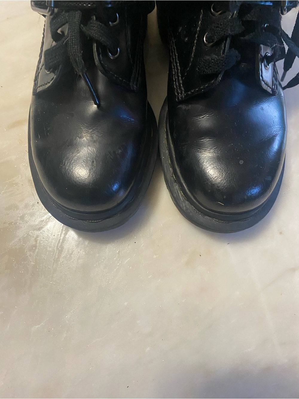 Dr. Martens 1460 Harness Black Leather Combat Boots Buckle Detail UK 3 US L 5 - Picture 3 of 10